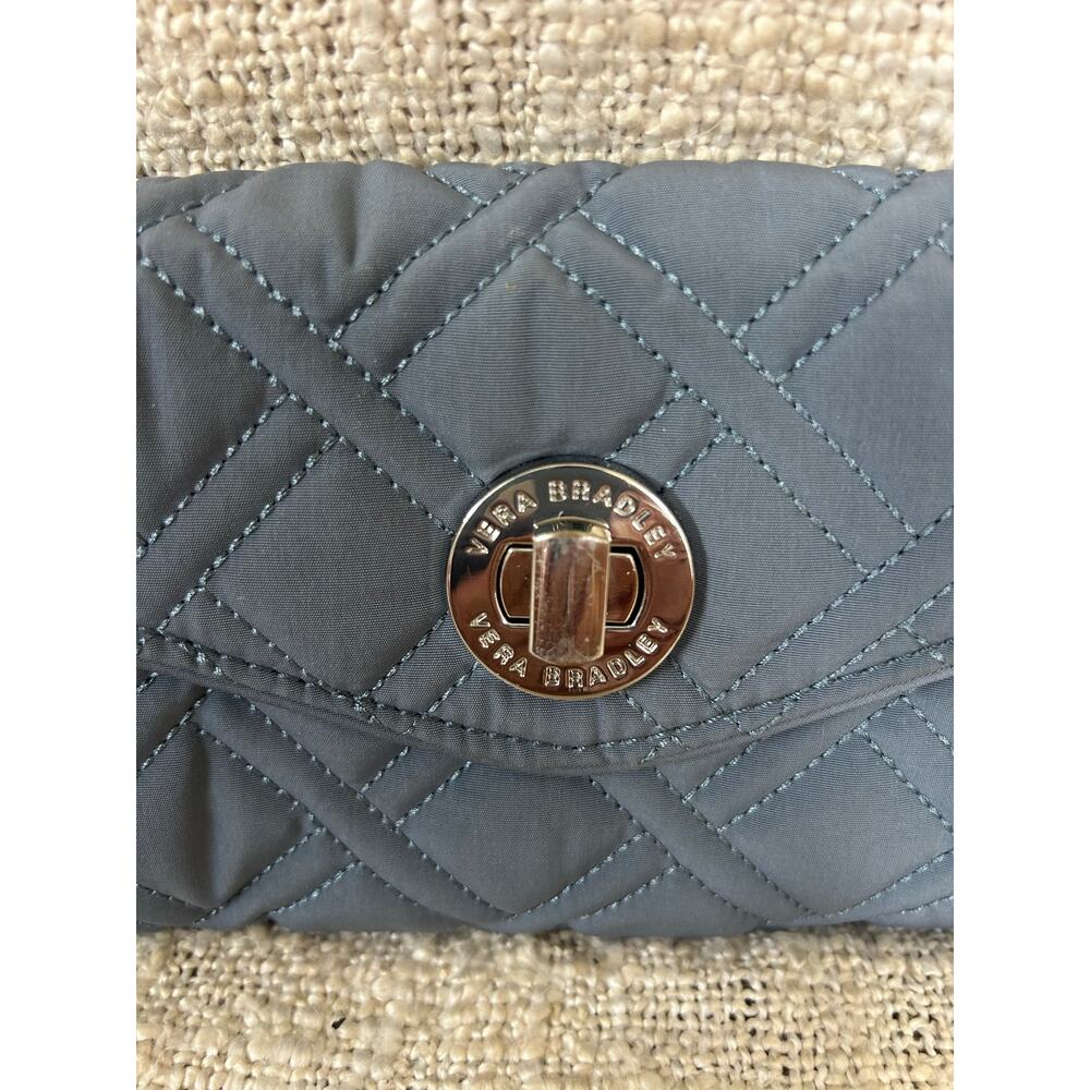 Vera Bradley Your Turn Blue Gray Wristlet/Clutch Wallet - Picture 2 of 6